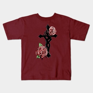 Blood and Roses Cross Kids T-Shirt